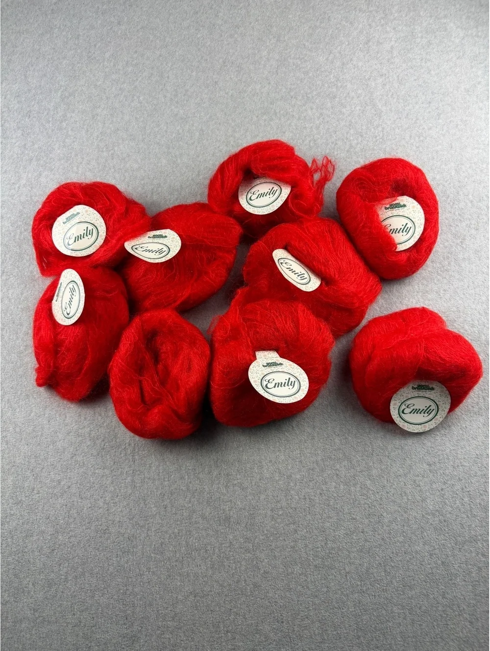 Vintage Brunswick Emily Mohair Yarn Chinese Red 4709 Lot 8+ Skeins 800 Yds